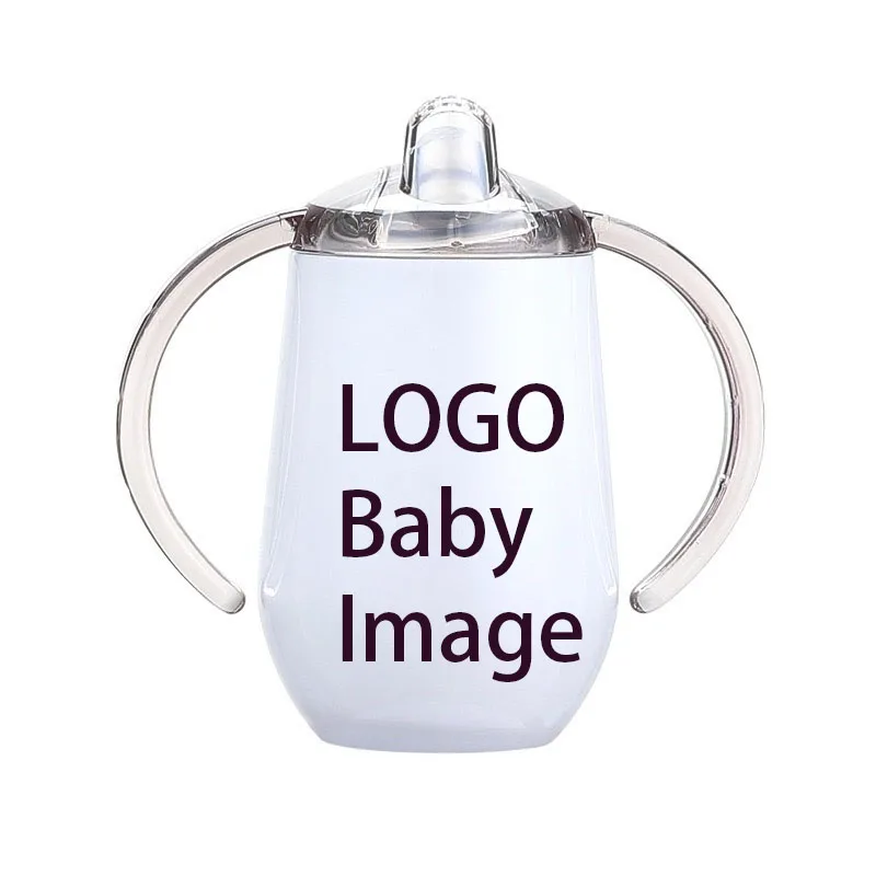 Add Baby Picture LOGO reative Stainless Steel Vacuum Pot Belly Eggshell Cups  Cover Vacuum Cup Red Wine Glass