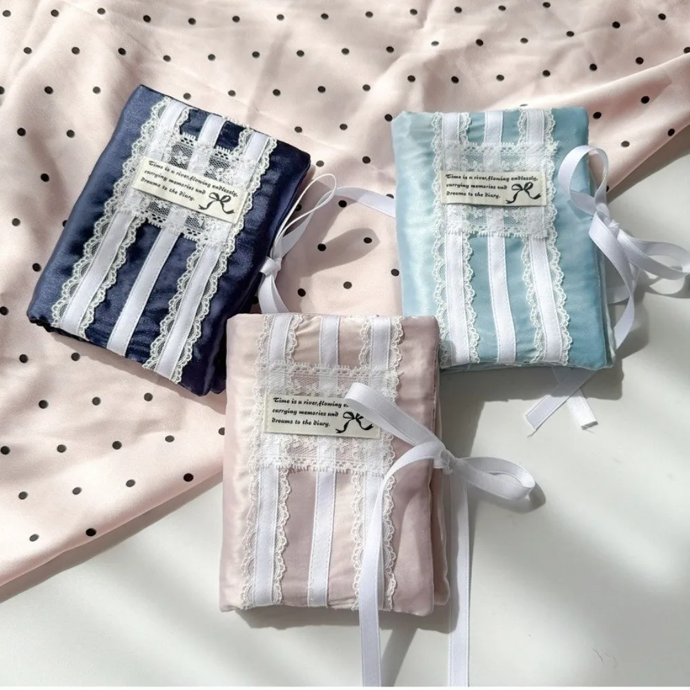 Portable 5 Holes Design Loose Leaf Notebook Cover M5 Size Korean Style Lace Bow Cover Scrapbook Cover
