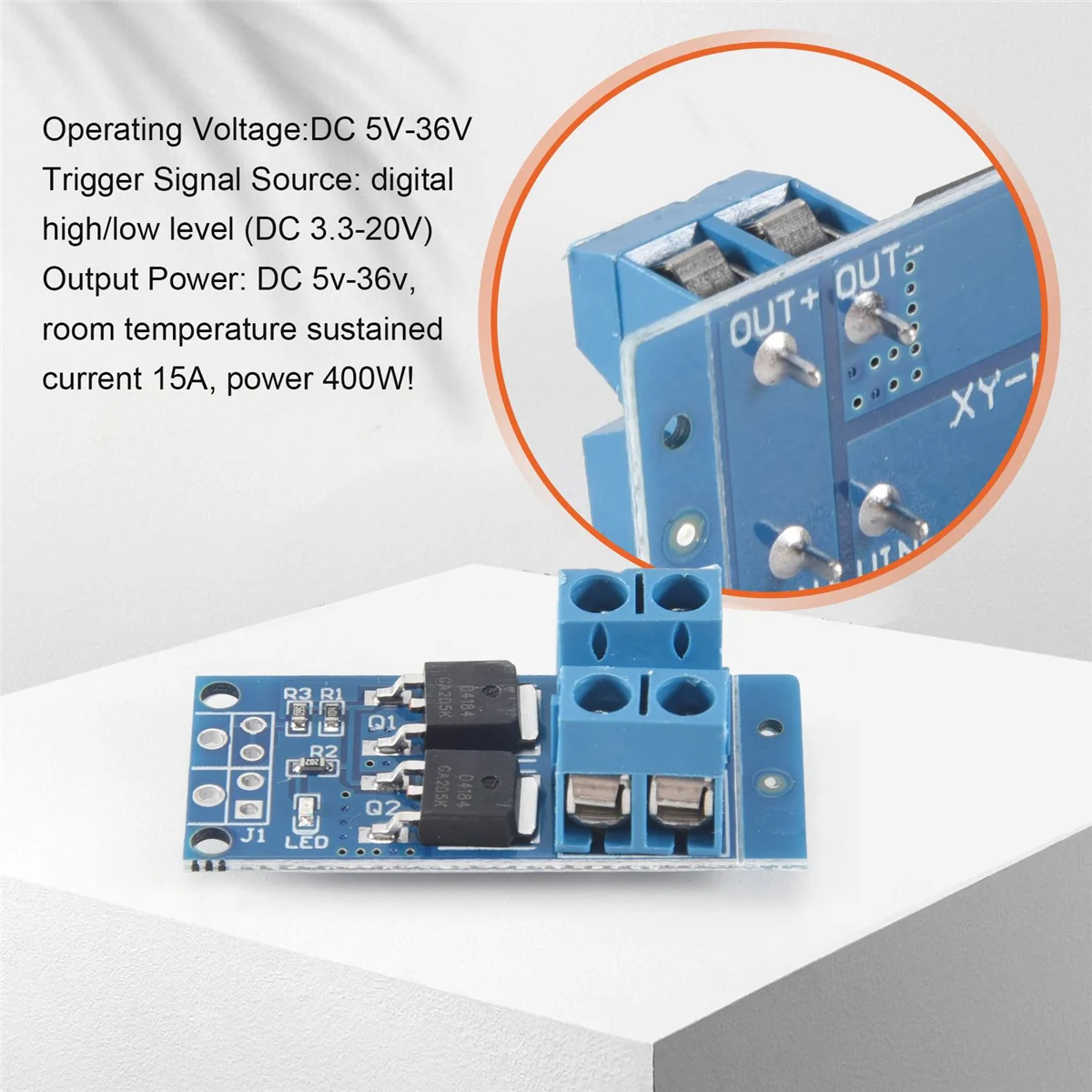 AT14 10PCS DC 5V-36V 15A(Max 30A) MOSFET MOS FET Trigger Switch Driver Module 0-20KHz PWM Regulator Control Panel