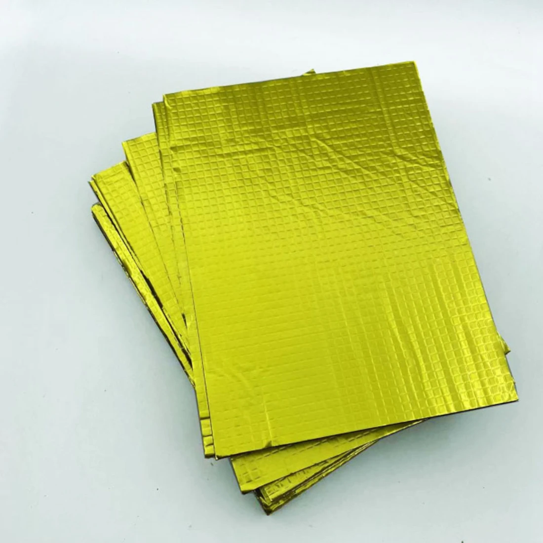 25x18cm Golden Aluminum Foil Noise Insulation For Car Acoustic Heat Sound Soundproof Deadener Insulation Foam For Car Hood Door