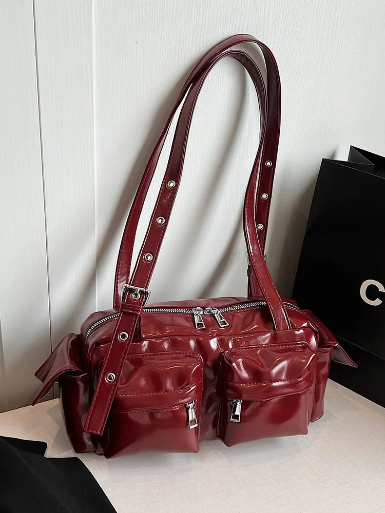 

New South Korea Designer Underarm Bags for Women Luxury Handbags Purses Vintage Large Capacity Multiple Pockets Shoulder Bag