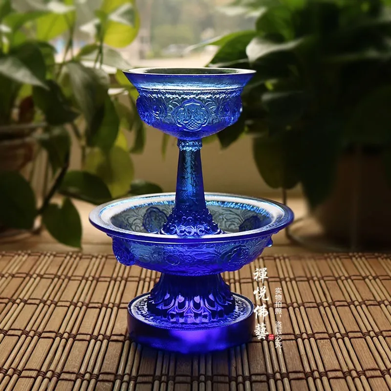 Eight Auspicious Offering Ancient Glazed Dharma Protector Cups
