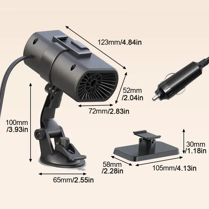 Winter 12V 220W Car Heater Fans 2 IN1 Electric Heater Windshield Defroster Defogging Demister Anti-Fog Prestart Preheater