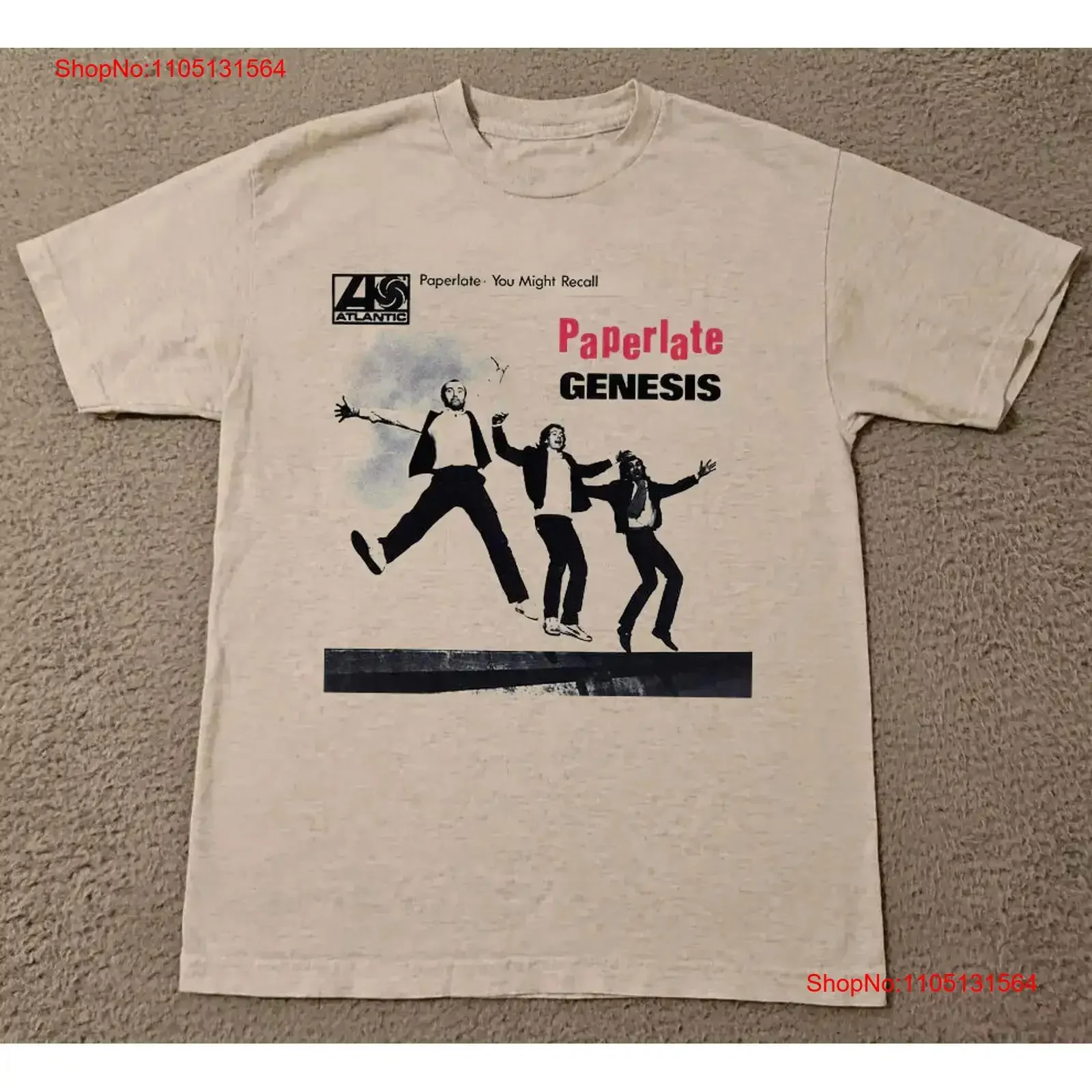 

Футболка Genesis Band Paperlate You Might Recall, полный размер S 5XL, винтажная, универсальная, повседневная, мягкая, удобная, унисекс