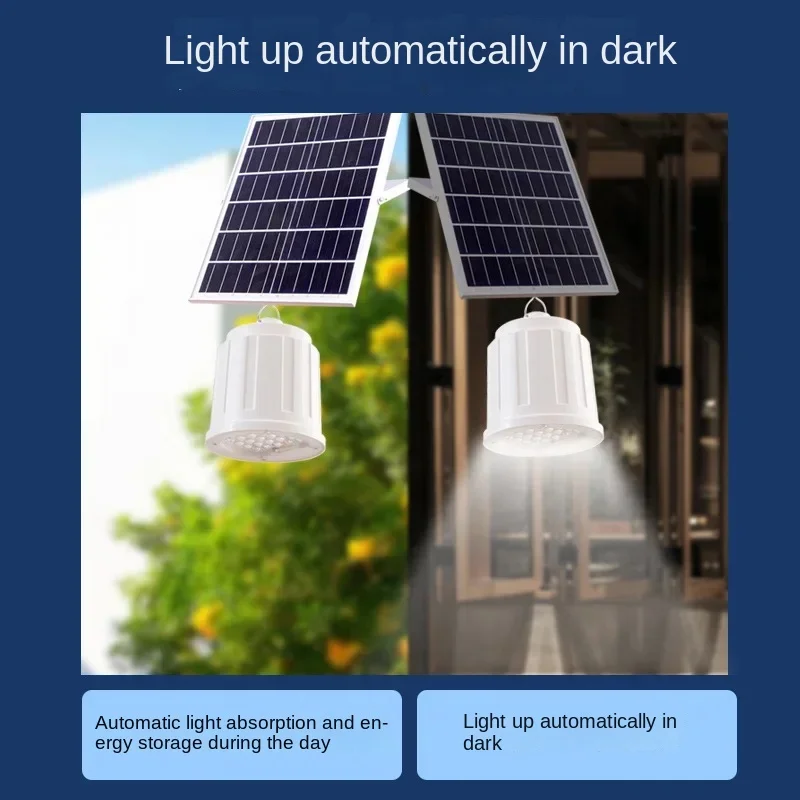 High Brightness Solar Bulb Light for Home Power Outage Solar Garden Light Indoor Chandelier Hanging Light with Remote Control