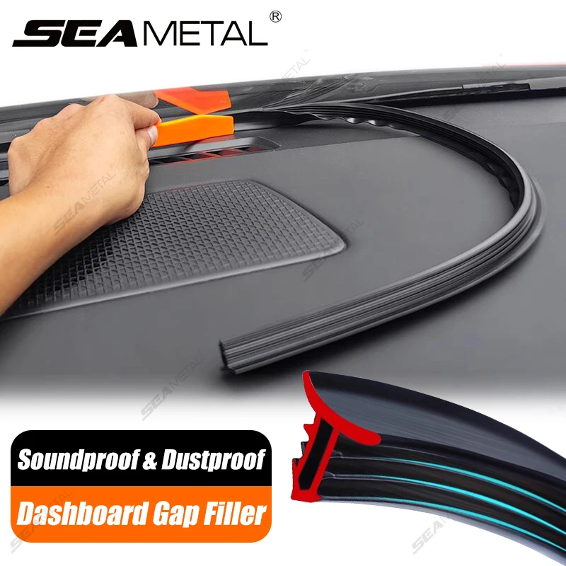 SEAMETAL Car Dashboard Seal Strip Universal Rubber Seamless Gap Filler Waterproof Dustproof Center Console Gap Filling Strip