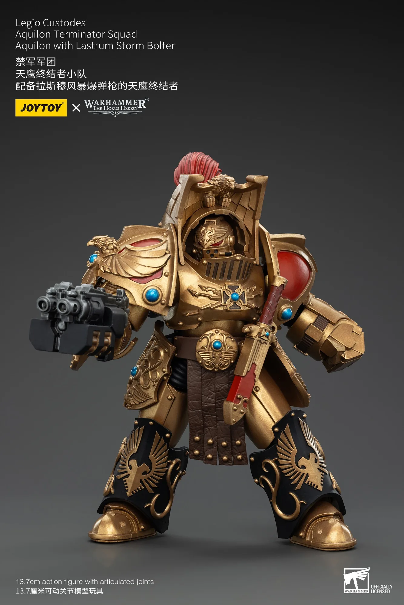 JOYTOY Warhammer 1/18 Фигурки Legio Custodes Aquilon Terminator Squad Aquilon с ластором Storm Bolter 3,75 дюйма