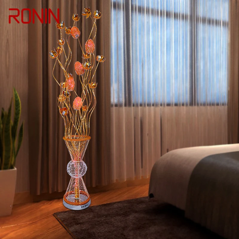 

RONIN Modern Floor Lamp Fashionable Art Iiving Room Bedroom Hotel Engineering Aluminum Wire LED Decorative Standing Light