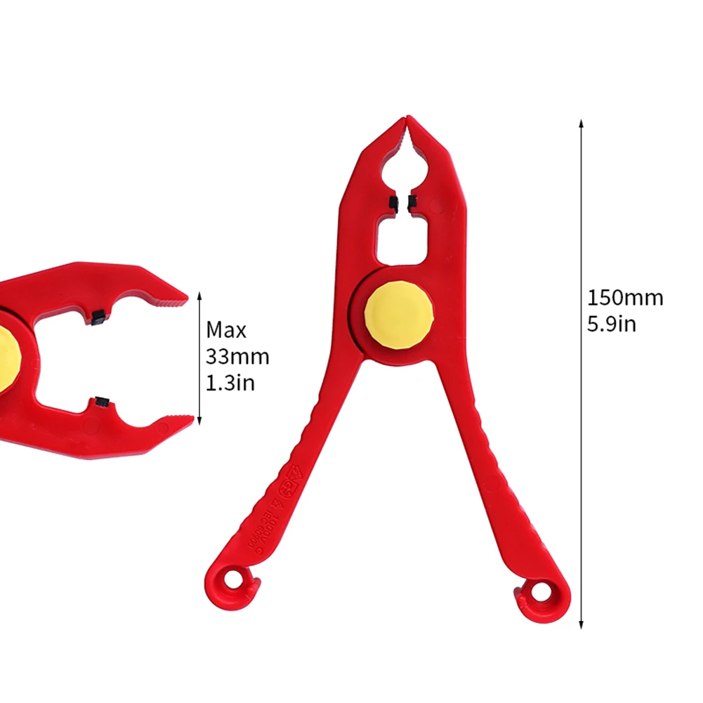 5.9 Inch Insulated Plastic Wire Clip 1000V High Voltage Anti Magnetic Safety Spring Clamp 33mm Max Opening