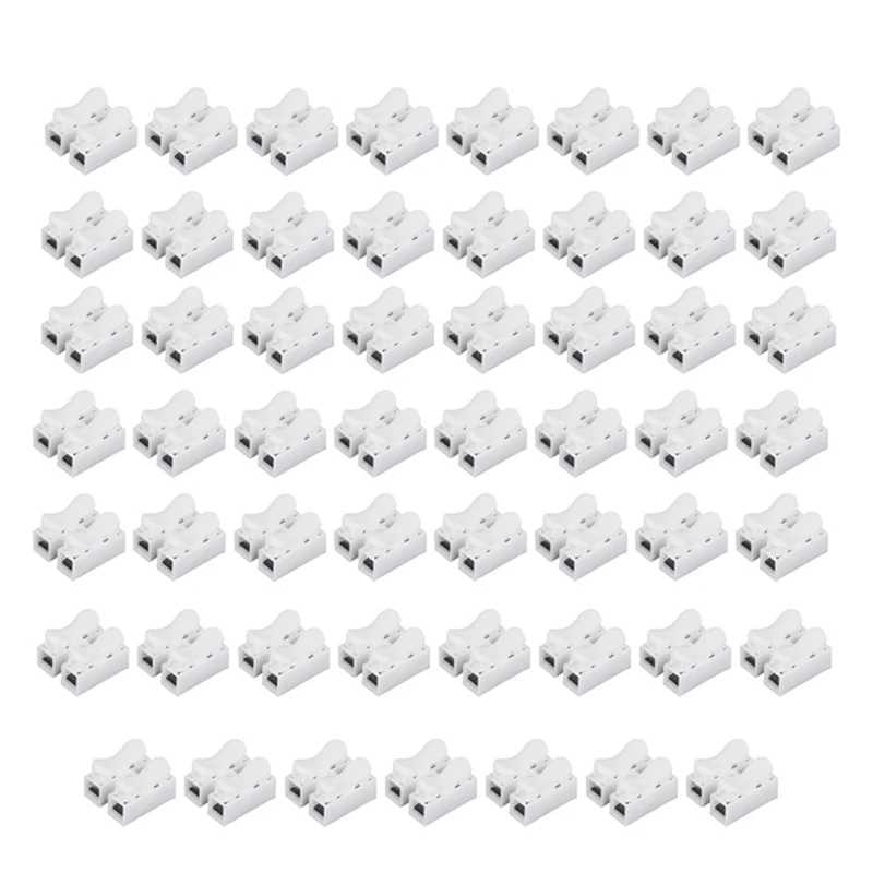 Hot 55 Pcs Push Quick Wire Cable Connector, Wire Connector Kit, Spring Type Wire And Cable Connector White Terminal Block