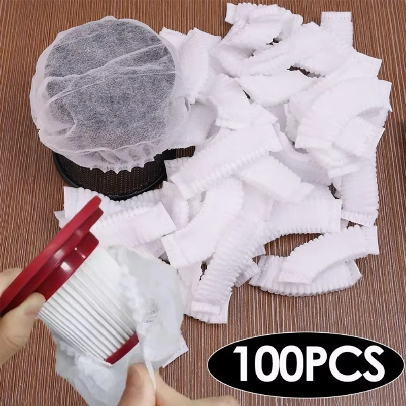 100pcs Vacuum Cleaner Filter Mesh Protective Cover Nonwoven Fabric For Vacuum Cleaner Non-woven Fabric Filter Mesh Spare Parts