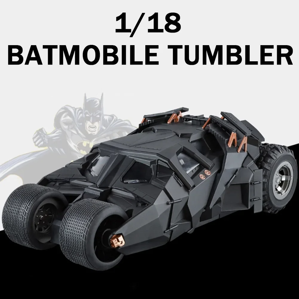 1:18 Alloy Batmobile Tumbler Toys Model Diecast Cars Spray Function Doors Opened Sound Light Pull Back Vehice Kid Christmas Gift