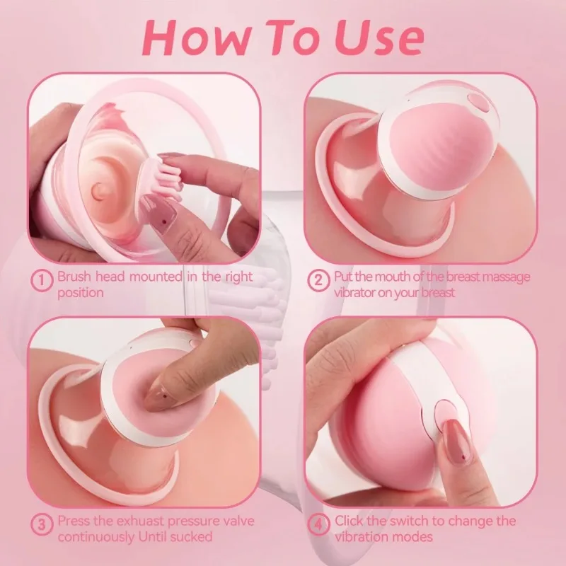 Nipple Suckers Sucking Stimulator Massager with 10 Vibrator Rotation Modes Adult Sex Toys for Women Couples Breasts Sucker