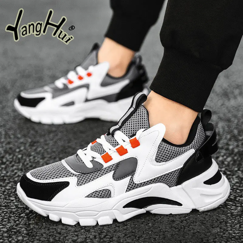 Men's Casual Sneakers Breathable Mesh Lightweight Outdoor Hiking Travel Platform Shoes for Men 2023 New Fashion Springautumn