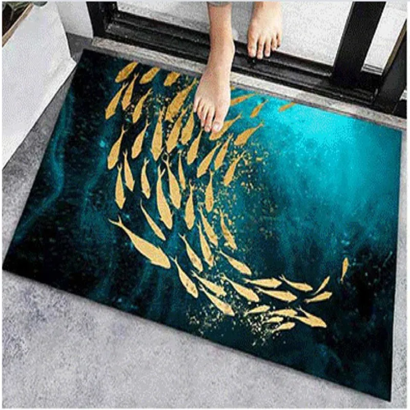 Minimalist Black White Feather Pattern Entrance Rug Modern Line Art Leaf Print Decor Floor Mat  Neutral Grey Tone Home