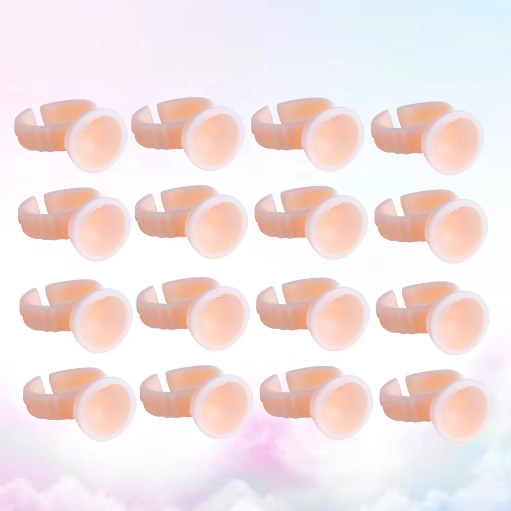 

100Pcs Clear Ink Caps Silicone Tatoo Rings for Eyelash Makeup Tool Fast Application No Clean Up Required Pigment Container