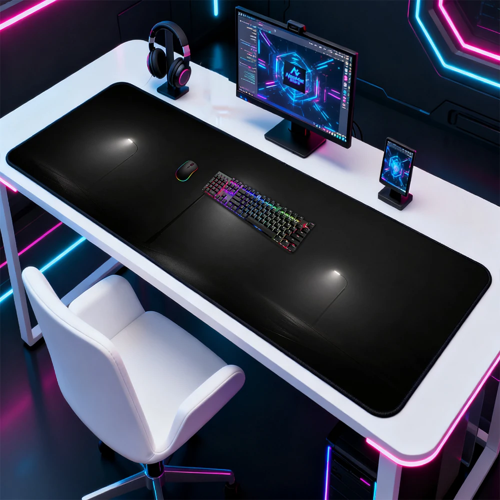 Dark Desk Mat Playmat Giant 1600x600 Gaming Black Streetlamp Aesthetic Fog 5mm Nonslip 1400x600 Room Decor Mouse Mat