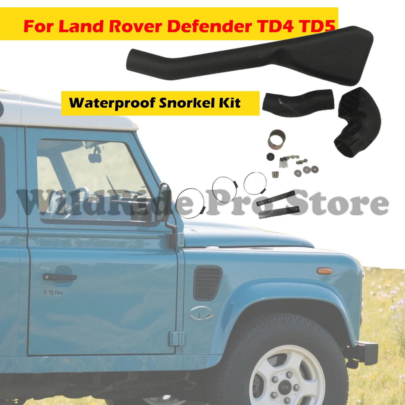 

Land Rover Defender TD4 TD5 Wading Exhaust Pipe 2.5L 2.2L Diesel Waterproof Snorkel Kit Off-Road 4x4 Upgrade