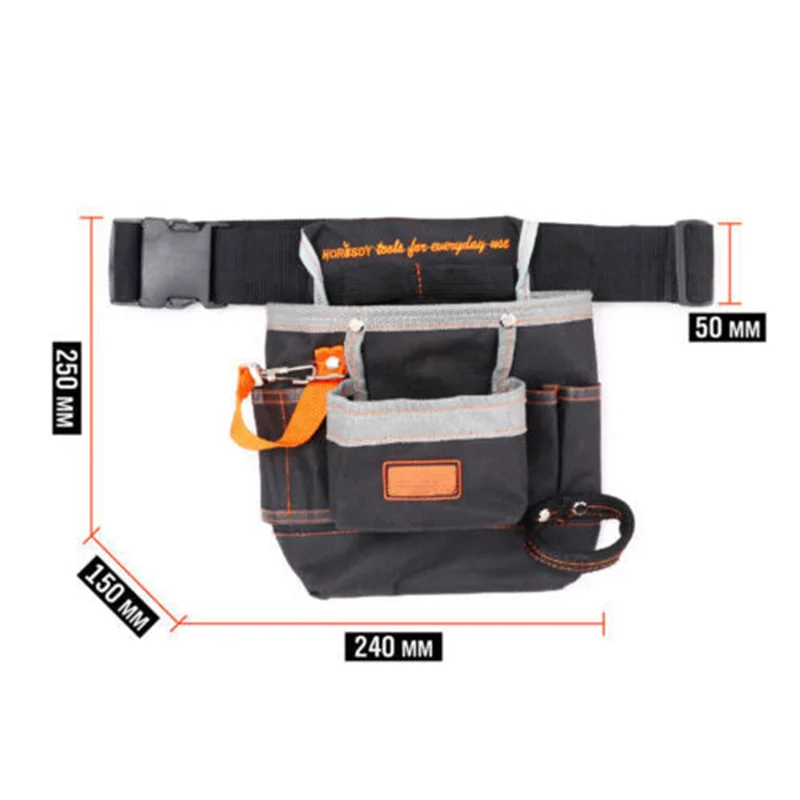 1pc Tool Pouch Belt Waist Bag 7 Pocket Holster Storage Holder Electrician Tools Bag Oxford Cloth Waist Bag