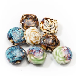 5pcs Unique Chic DIY Ceramic Beads Retro Porcelain Jewelry Accessories DIY Handmade For Making #XN401