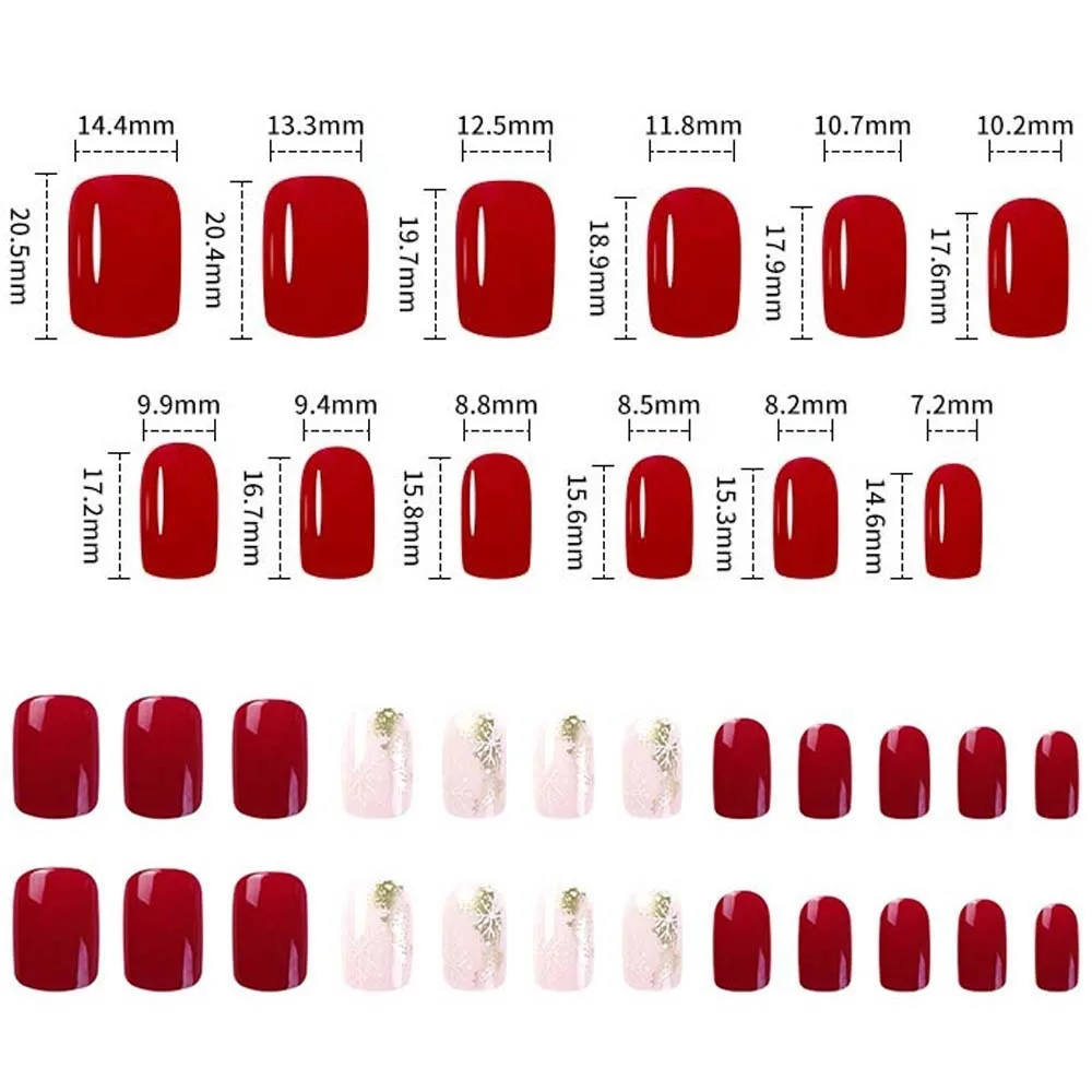 24 stks/set Franse Kerst Sneeuwvlok Nep Nagels Amandel Vierkante Volledige Dekking Kunstnagels voor Vrouwen DIY Manicure Accessoires