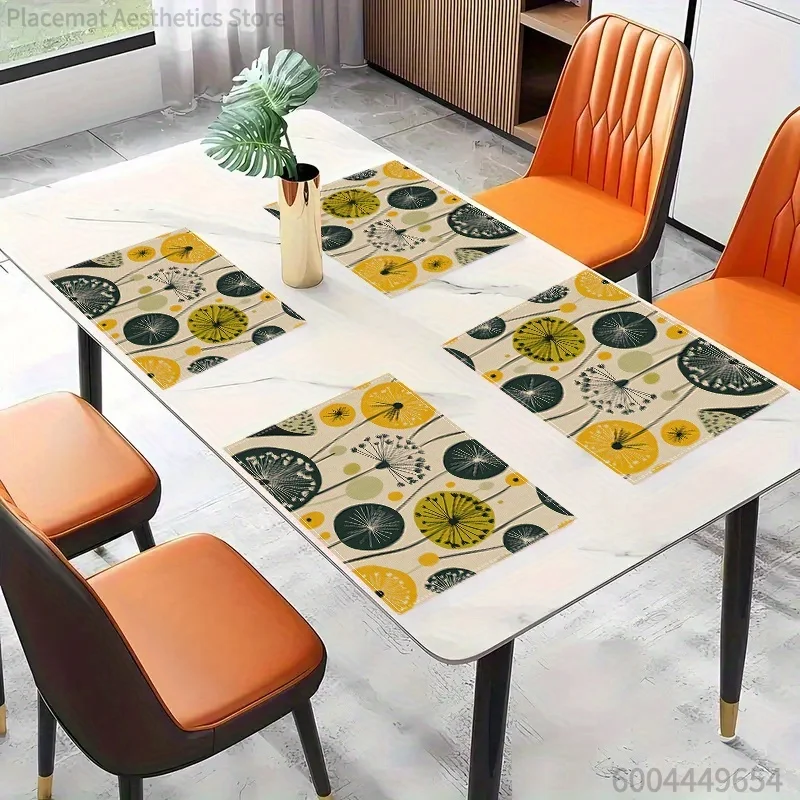 Mixed Floral Dandelion Rose Butterfly Print Super Absorbent Drying Mat Waterproof Kitchen Counter Drain Pad Decor Placemat