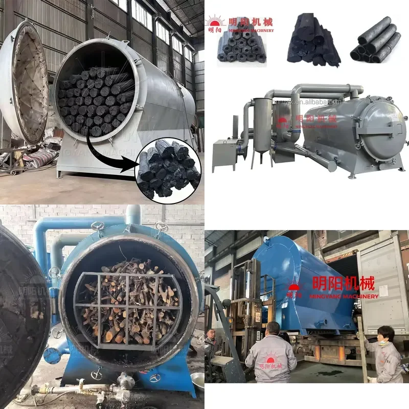 2026 CE Mingyang Factory-Sold Continuous Kiln Charcoal Carbonization Furnace Machine for Wood Briquette Production