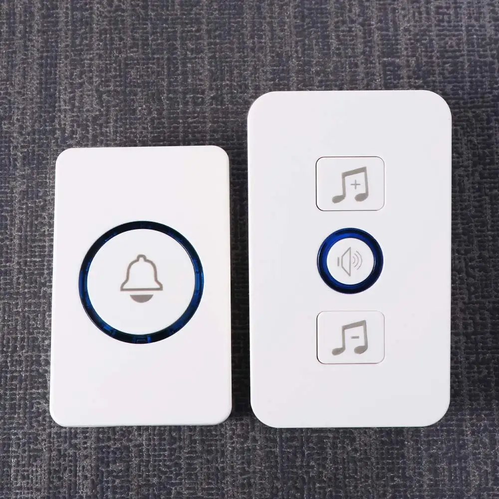 

Long Range Waterproof Wireless Doorbell 300M Range 60 Chimes Smart Doorbell LED Light 5 Volume Door Chime Kit Office