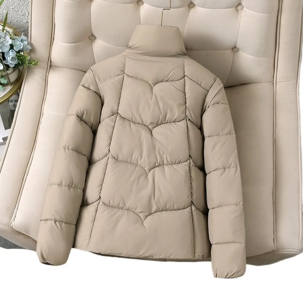 

Russian Women's Thickened Warm Cotton Jacket Winter Fashion Multi-Color Stand Collar Zipper Pocket European American Style