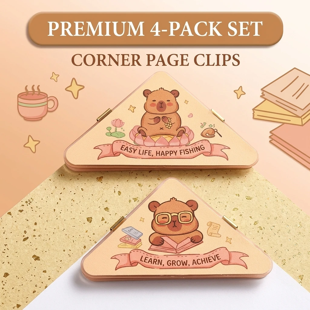 4pcs Triangle-Bookmark Clamp,Mini Plastic Book Page Paper Corner Clips,Pp Memo Clips Exam Paper Document Organizer Triangle Clip
