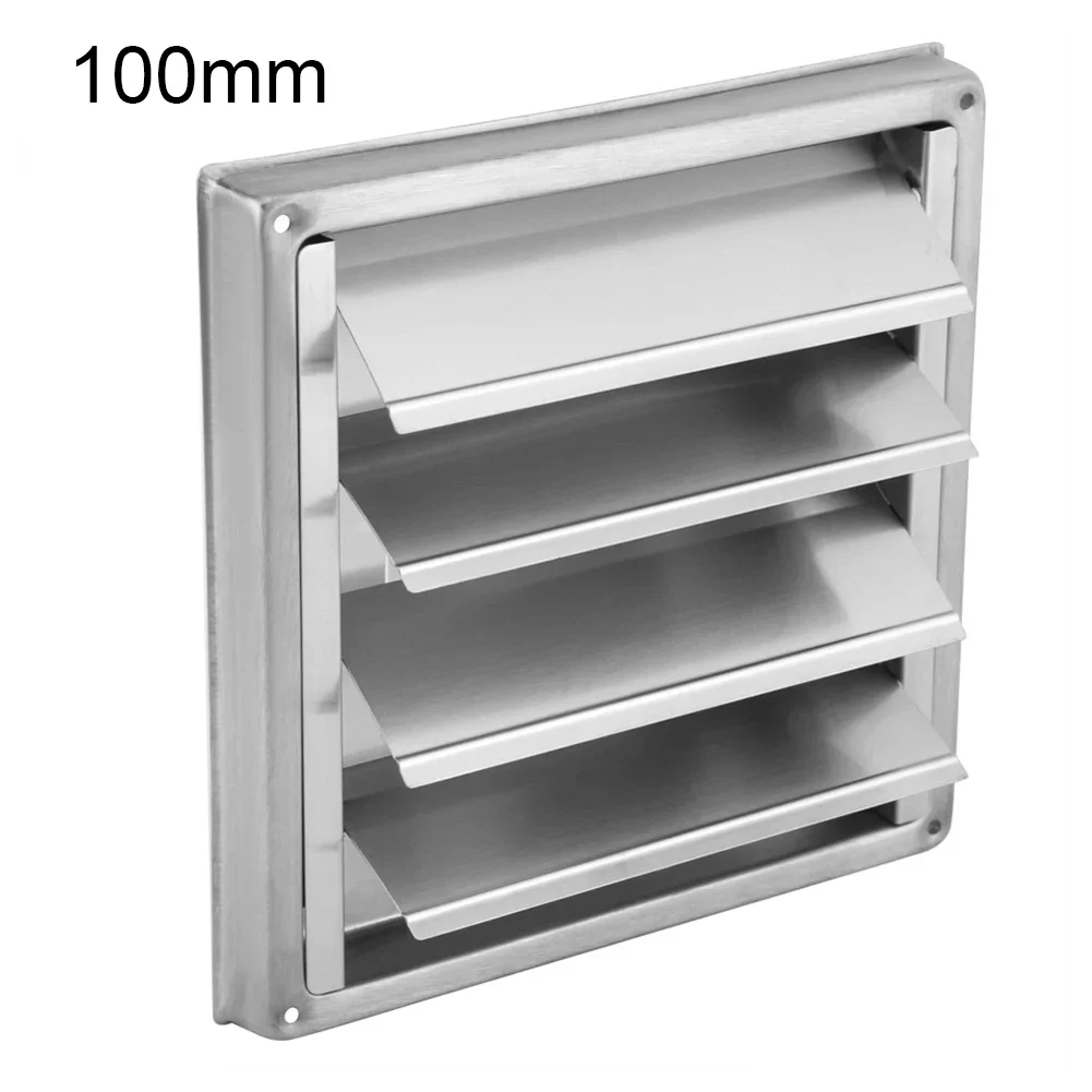 

100MM Stainless Steel Air Vent Exterior Wall Ventilation Cap Movable Square Air Outlet Kitchen Bathroom Wall Grilles Duct Cover