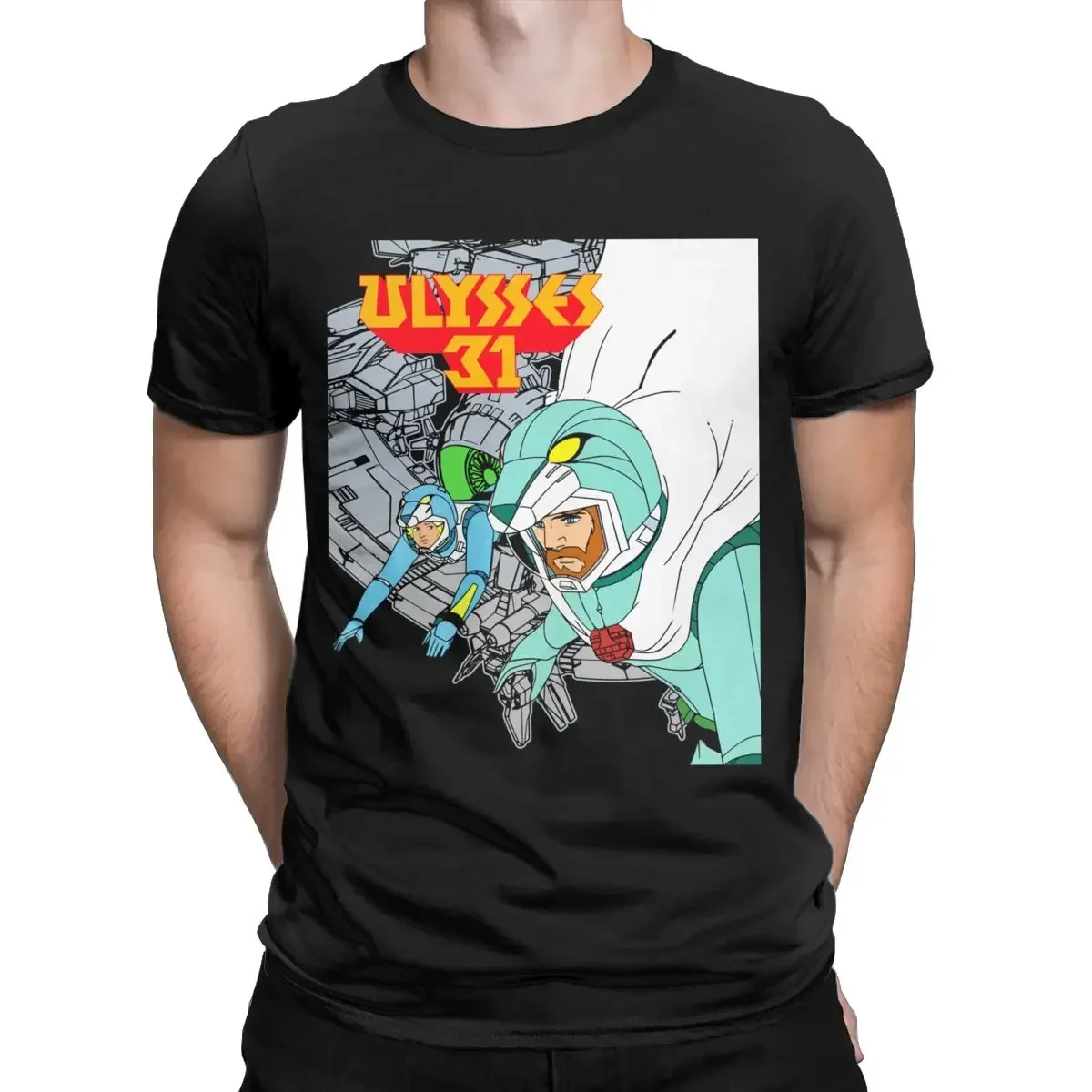 100% Cotton Tees Round Neck Short Sleeve T Shirts Plus Size Tops Space Ulysses 31 T-Shirt for Men Cartoon Humorous t shirts