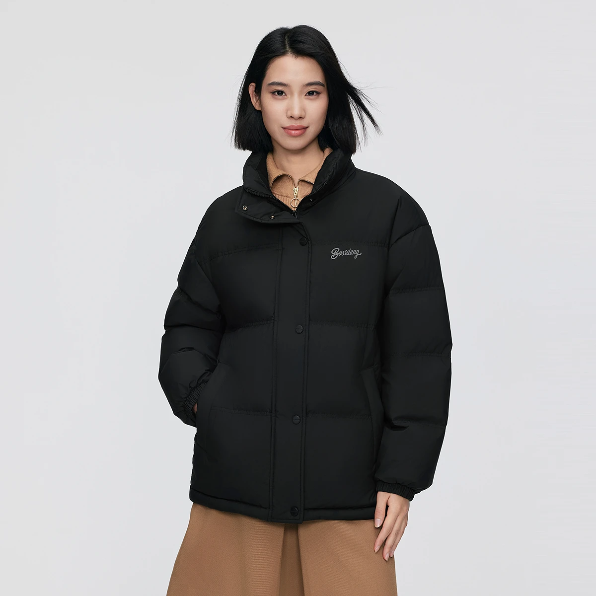 

BOSIDENG 2025 Новый пуховик для женщин, теплая зимняя куртка, утепленные теплые повседневные куртки на зиму
