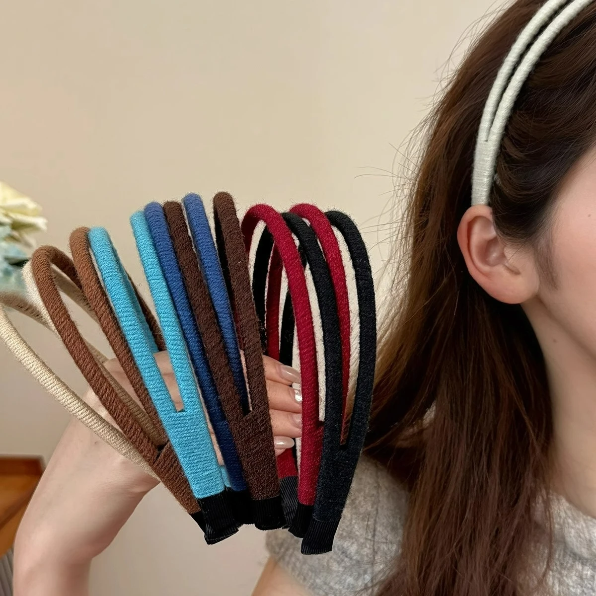 الرجعية هونغ كونغ نمط بسيط الصوفية مزدوجة حبلا عقال بلون تنوعا الخريف والشتاء منتج جديد غسل الوجه الخارجي