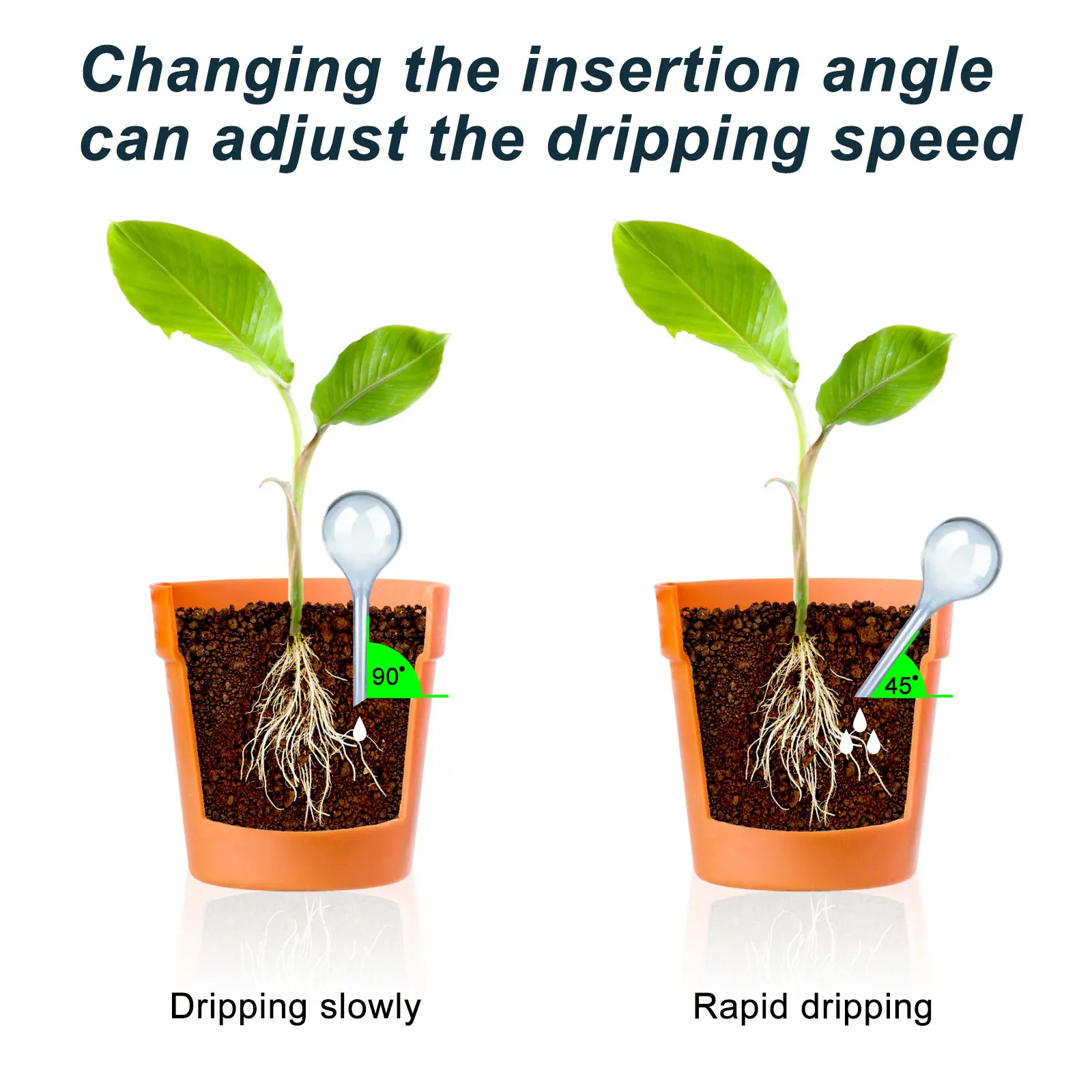 1PC Plant Rega Globos Self Watering System PVC Self Plant Rega Lazy Waterer Viagem Dripper Azul