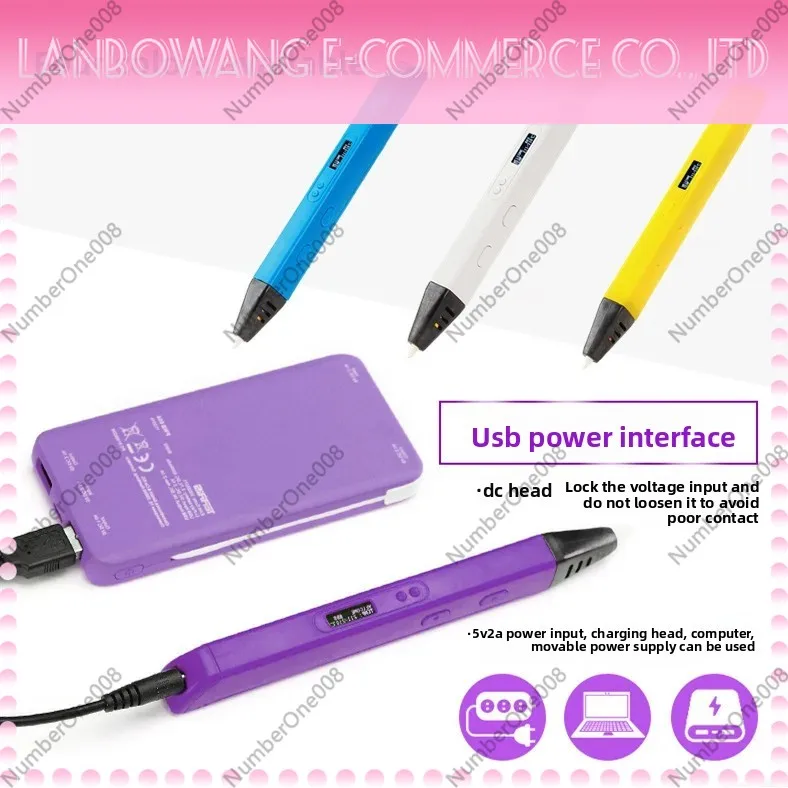 Hot Selling RP800A 3D Pen Scribble Pen OLED Display 3D Printing Pen with PLA Filament for Doodling Making Christmas Presents