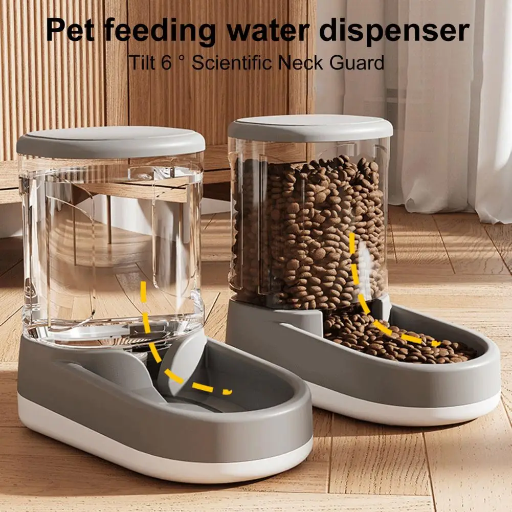 3.8L Gravity- Pet Water Dispenser Feeder Automatic Refill Food Bowl Safe Dust-proof Pet Feeder for Small Medium Pets Cats Dogs