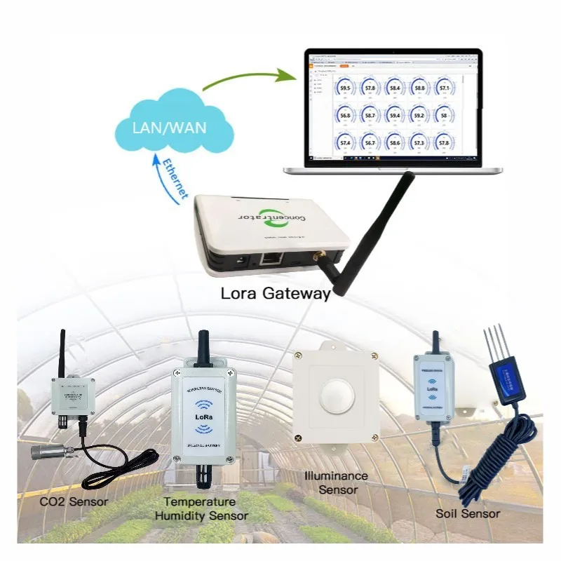 Wireless Light Intensity Detection Sensor Lora Agricultural Illumination Lux Sensor for Optimal Crop Lighting