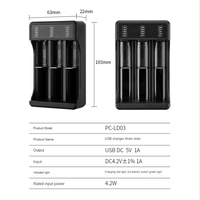 18650 Fast Charger with Type-C Cable 4.2V Lithium Battery Intelligent Charger for 14500 26650 18650 Battery, 4 Slot