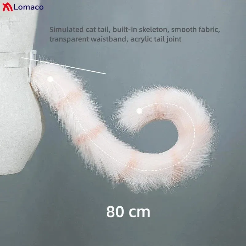 CyTiger Spot Kocie Uszy Futrzany Ogon Damskie Dziewczęce Lolita Zwierzęce Uszy Opaski do Włosów Pluszowy Ogon Akcesoria do Kostiumów Cosplay