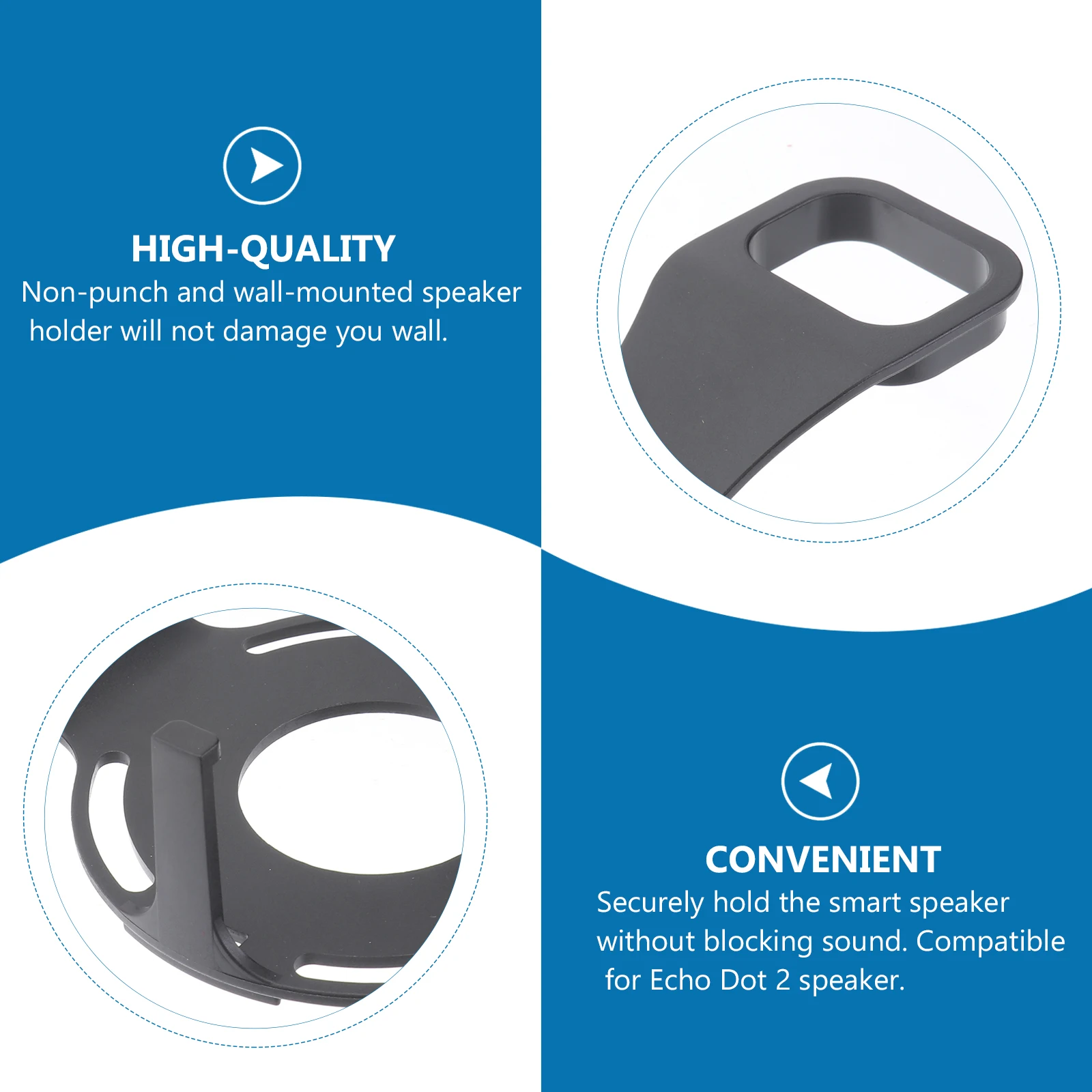 

1 pc Wall Mounted Bracket For 2 Durable Non Punch Speaker Stand Compatible With Alexa Wall Cabinet