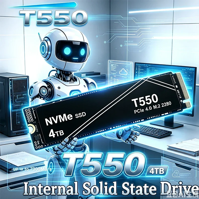 New T550 1TB 2TB PCIe Gen4 NVMe M.2 SSD Up to 7100MB/s or M.2 SSD Heatsink Internal Solid State Drive, OEM Pac（OEM PACKAGE)
