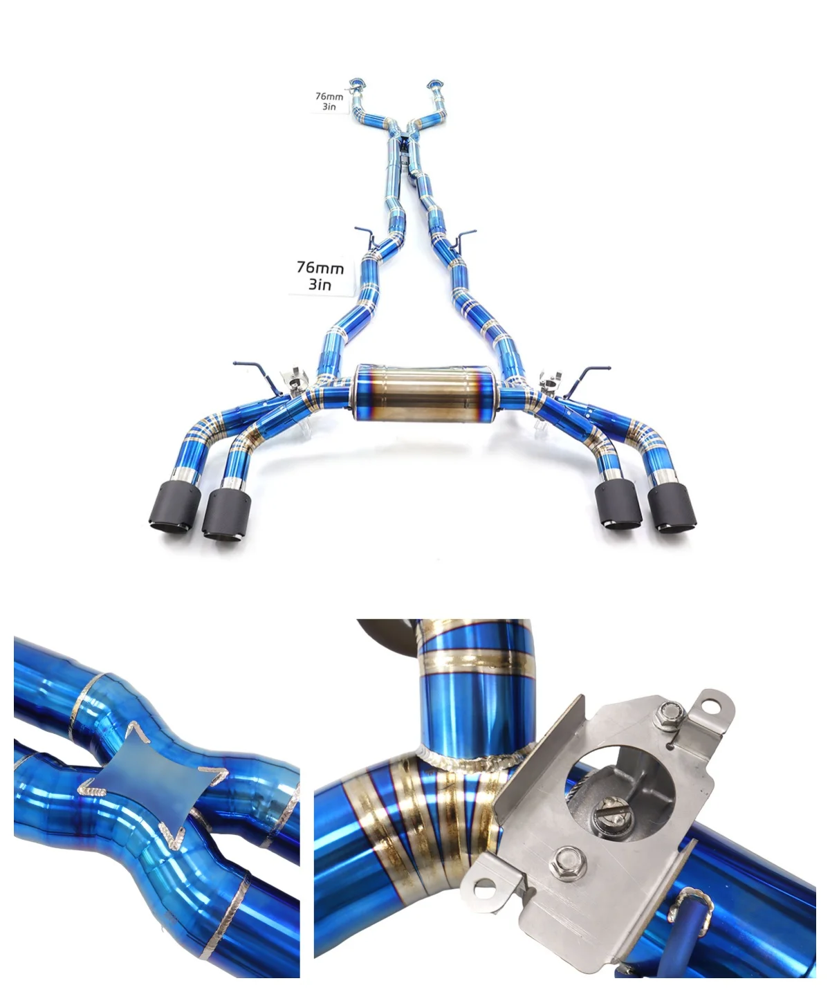 

Titanium Catback for BMW M5 G90 4.4T with valve HMD Exhaust System Performance Quality certification