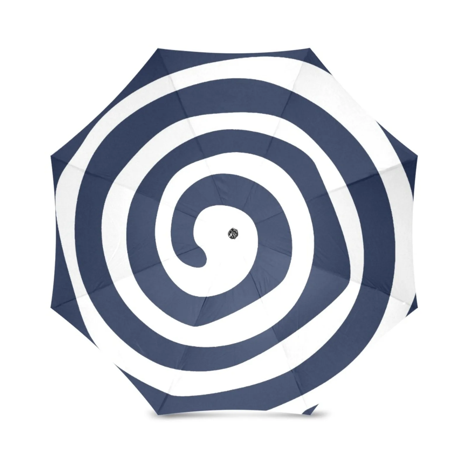 White and Navy blue Spirals Umbrella Custom Foldable Rain Umbrella Wind Resistant Windproof Floding Travel Umbrella