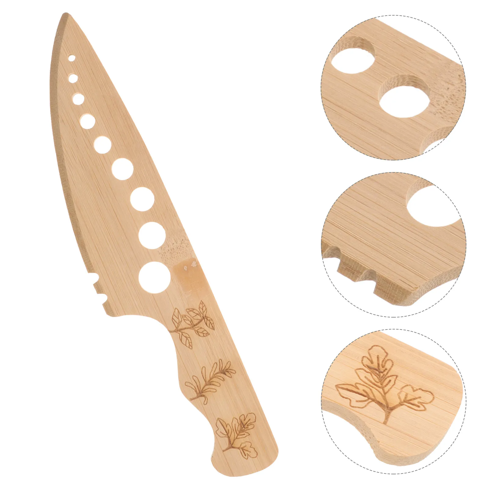 

Leaf Remover Wooden Vanilla Knife Multi-functional Herb Stripper Kitchen Gadget