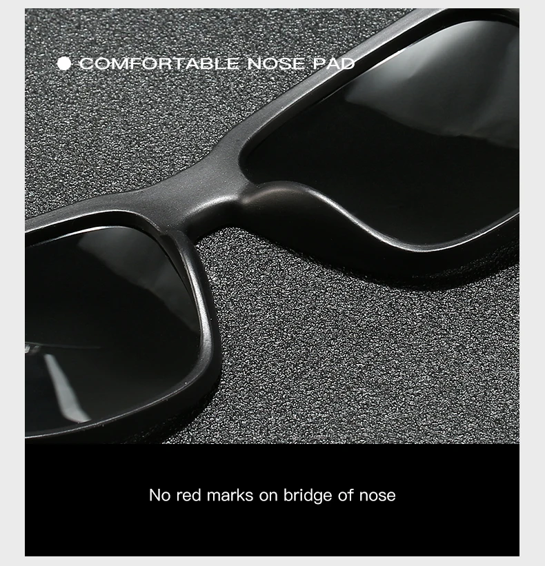 Karos Driving Polarisierte Sonnenbrille UV400-Schutz Winddichte Brille für Männer und Frauen Eckige Fahrradbrille mit Etui YZ2013 – Detail 7