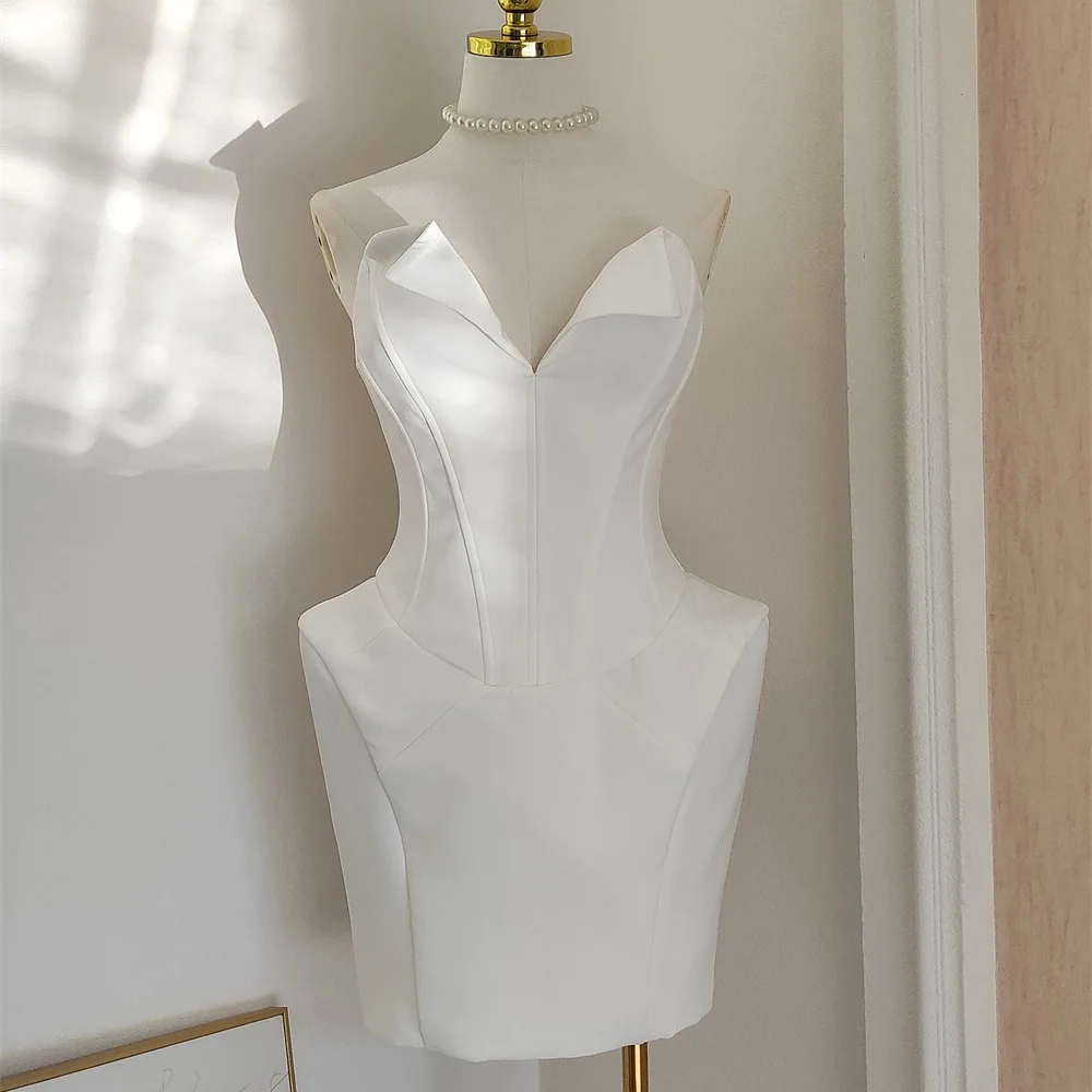 2025年冬 レディース チューブドレス サテン パネル コルセット セクシー レディースドレス y2k 服 新ファッション 高品質 パーティー ミニスカート ブラ