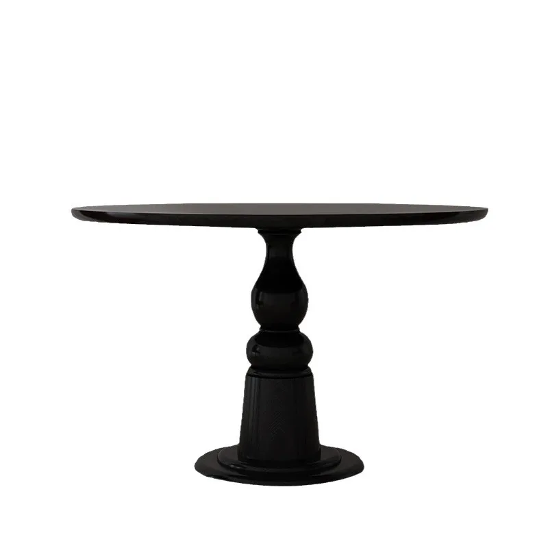 

French retro round table medieval solid wood dining table small apartment round casual coffee table desk
