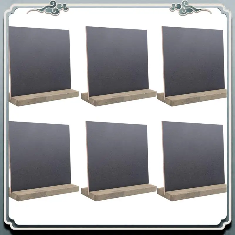 Premium 6 Pack Rustic Chalk Board Sign With Wood Stand For Wedding Decorations Signs Labels 6X5 Inch Blackboard