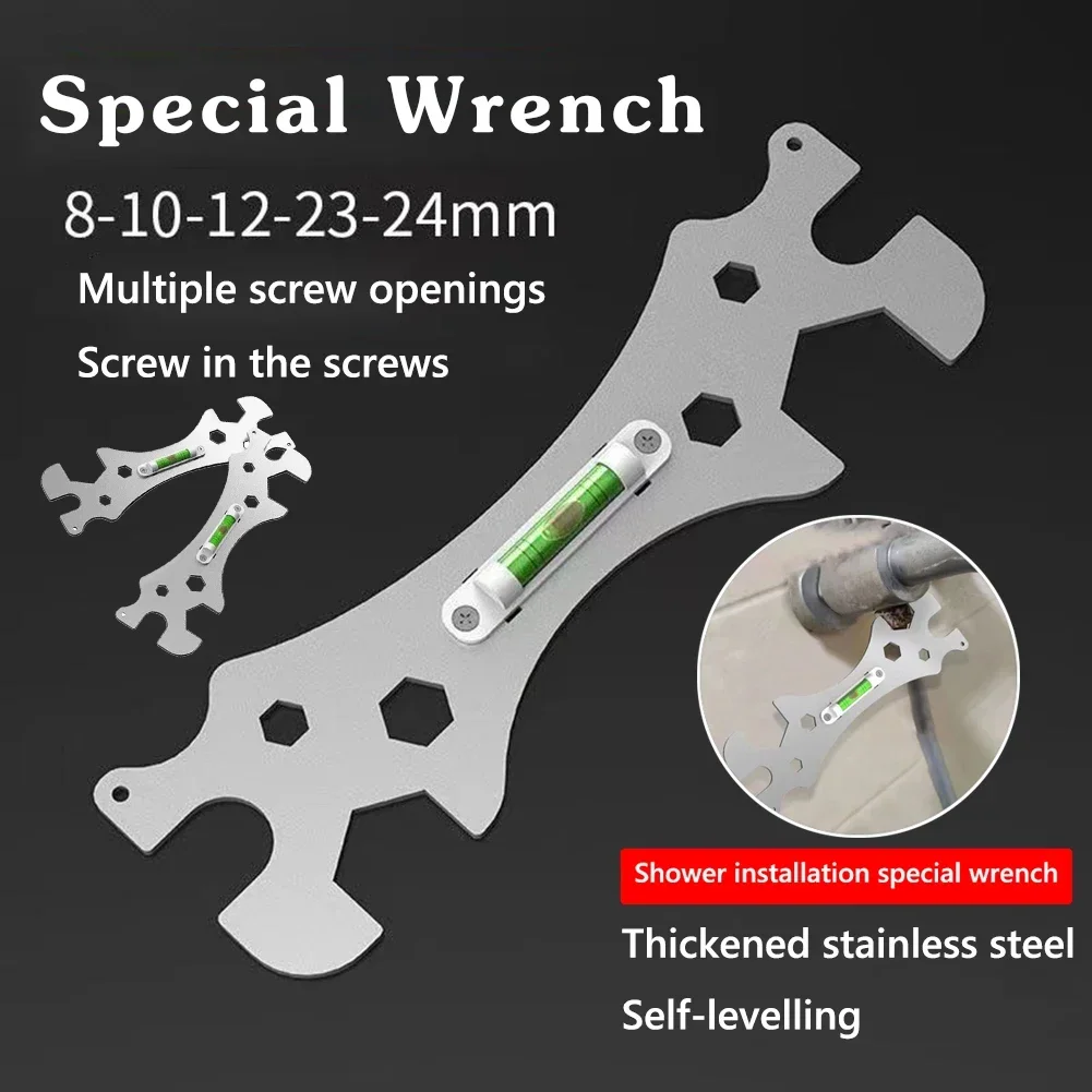 Special Wrench Tools Shower Faucet Wrench With Level Shower Faucet Ranging Ruler Multifunctional Spanner Bathroom Repair Tool